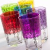 Obrazek dla: Marokańskie szklanki różnokolorowe wzór z henny zestaw 6sztuk  Maroko Sklep