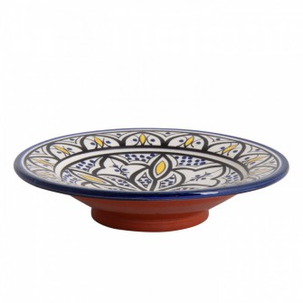 Ręcznie wykonany ceramiczny talerz w marokańskie wzory 20cm | Maroko Sklep|