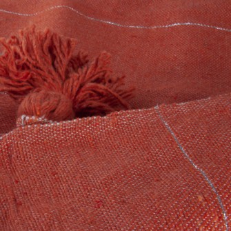 Bawełniany duży pled narzuta na łóżko z modnymi pomponami | Maroko Sklep|