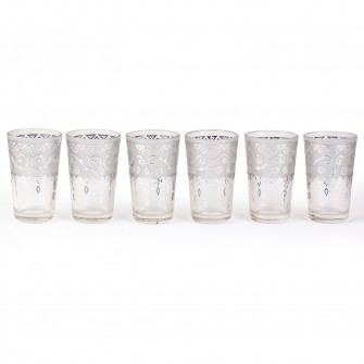 Marokańskie szklanki ręcznie zdobione zestaw 6sztuk | Maroko Sklep|
