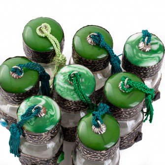 Flakon marokański buteleczka do olejków zdobiony zielony 30ml | Maroko Sklep|