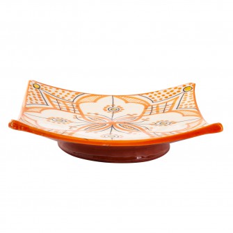 Ręcznie wykonany ceramiczny talerz w marokańskie wzory 19cm | Maroko Sklep|
