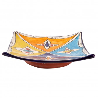 Ręcznie wykonany ceramiczny talerz w marokańskie wzory 19cm | Maroko Sklep|
