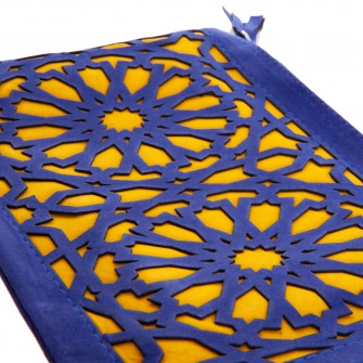 Kosmetyczka marokańska ażurowa niebieskożółta | Maroko Sklep|
