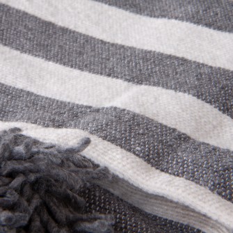 Bawełniany pled narzuta na łóżko 200x200 cm z modnymi pomponami | Maroko Sklep|