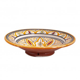 Ręcznie wykonany ceramiczny talerz w marokańskie wzory 21cm | Maroko Sklep|