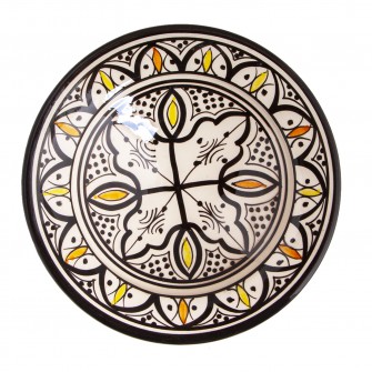 Ręcznie wykonany ceramiczny talerz w marokańskie wzory 21cm  Maroko Sklep