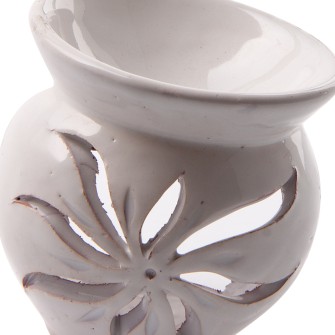 Ceramiczny kominek "magiczne światło" do wosku i olejków eterycznych biały | Maroko Sklep|