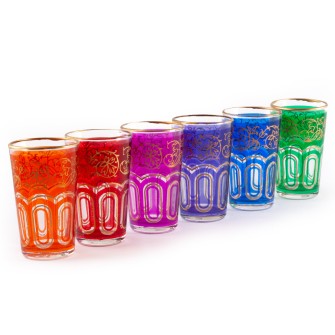 Marokańskie szklanki kolorowe zestaw 6sztuk  Maroko Sklep