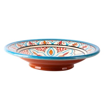 Ręcznie wykonany ceramiczny talerz w marokańskie wzory 20cm OUTLET | Maroko Sklep|