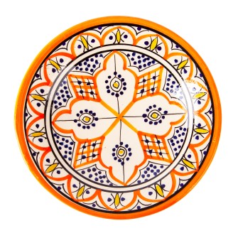 Ręcznie wykonany ceramiczny talerz w marokańskie wzory 20cm OUTLET  Maroko Sklep
