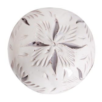 Ażurowa ceramiczna lamka kominek biały Kwiaty | Maroko Sklep|