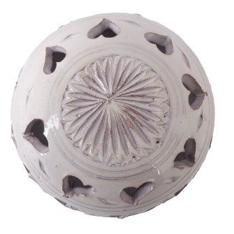 Ażurowa ceramiczna lamka kominek biały Serce | Maroko Sklep|