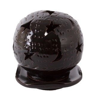 Ażurowa ceramiczna lamka kominek czekoladowe Nocne Niebo  Maroko Sklep
