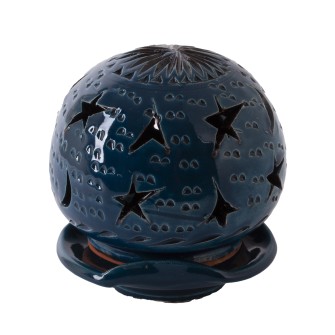 Ażurowa ceramiczna lamka kominek niebieskie Nocne Niebo  Maroko Sklep