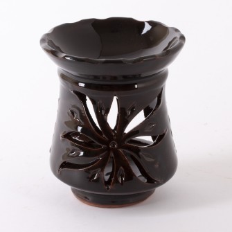 Ceramiczny kominek mały na olejki eteryczne brąz Kwiat Maroko Sklep