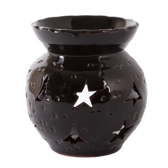 Ceramiczny kominek duży na olejki eteryczne brąz Gwiazdy Maroko Sklep