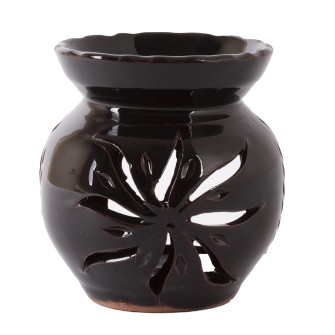 Ceramiczny kominek duży na olejki eteryczne brązowy Kwiat Maroko Sklep