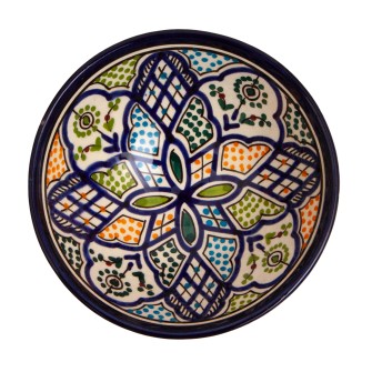 Miseczka jest unikatowa. Oprócz kolorowych rantów, ma również zdobione dno.