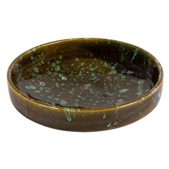 Ręcznie robiona marokańska misa ceramiczna. Unikalne szkliwo w brązie i zieleni. Stylowa dekoracja i naczynie do serwowania.