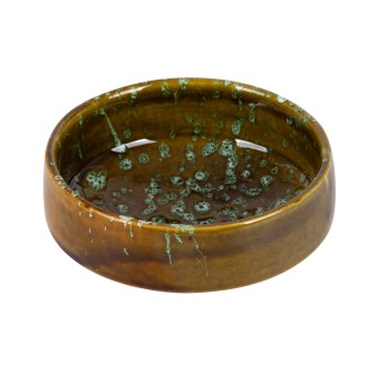 Ręcznie robiona marokańska miseczka ceramiczna. Unikalne szkliwienie w plamki.