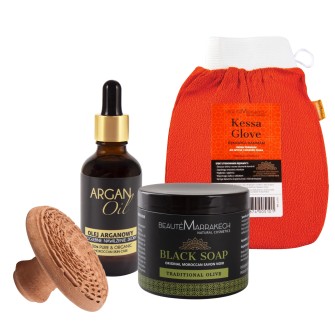 Obrazek dla: Zestaw kosmetyków do Marokańskiego Rytuału Hammam  oczyszczenie i nawilżenie całego ciała Maroko Sklep