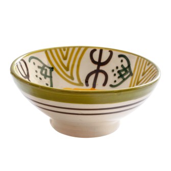 Obrazek dla: Miseczka na przekąski 12 cm. Autentyczna ceramika z Maroka, wykonana ręcznie przez rzemieślnika. Wyjątkowy styl i funkcjonalność.