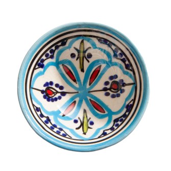 Obrazek 2 dla: Egzotyczna miseczka ceramiczna z Maroka (12 cm). Rękodzieło z duszą, stworzone przez rzemieślnika. Idealna na drobiazgi i tapas.