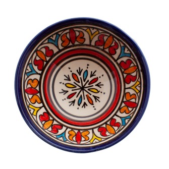 Obrazek 2 dla: Dekoracyjna miseczka ceramiczna z Maroka. Średnica 12 cm. Ręcznie wykonany detal, który odmieni Twój stół. 