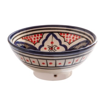 Obrazek dla: Miska ceramiczna – autentyczne marokańskie rękodzieło. Ręcznie formowana, idealna na sałatki. Wprowadź klimat podróży do swojej jadalni.