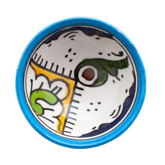 Obrazek dla: Marokańska miseczka z błękitnym rantem wzory w stylu Fezu  Maroko Sklep