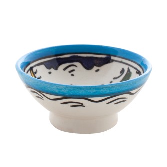 Obrazek 2 dla: Marokańska miseczka z błękitnym rantem wzory w stylu Fezu  Maroko Sklep