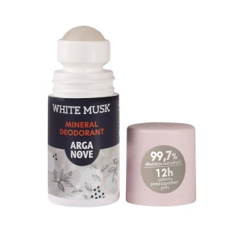 Obrazek 2 dla: Naturalny dezodorant mineralny White Musk z olejem arganowym 50ml rollon Arganove  Maroko Sklep